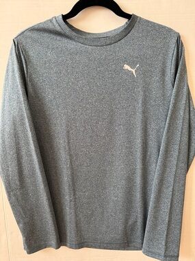 Puma Men’s Long-Sleeve Heather Gray Performance Tee Boys XL (18-20)